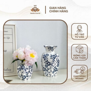 Bình gốm sứ thanh hoa men rạn cao cấp decor nhà cửa